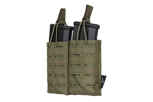 Laserem řezané dvojité pouzdro MOLLE pro 2 zásobníky typ M4/M16 - zelená Ranger Green