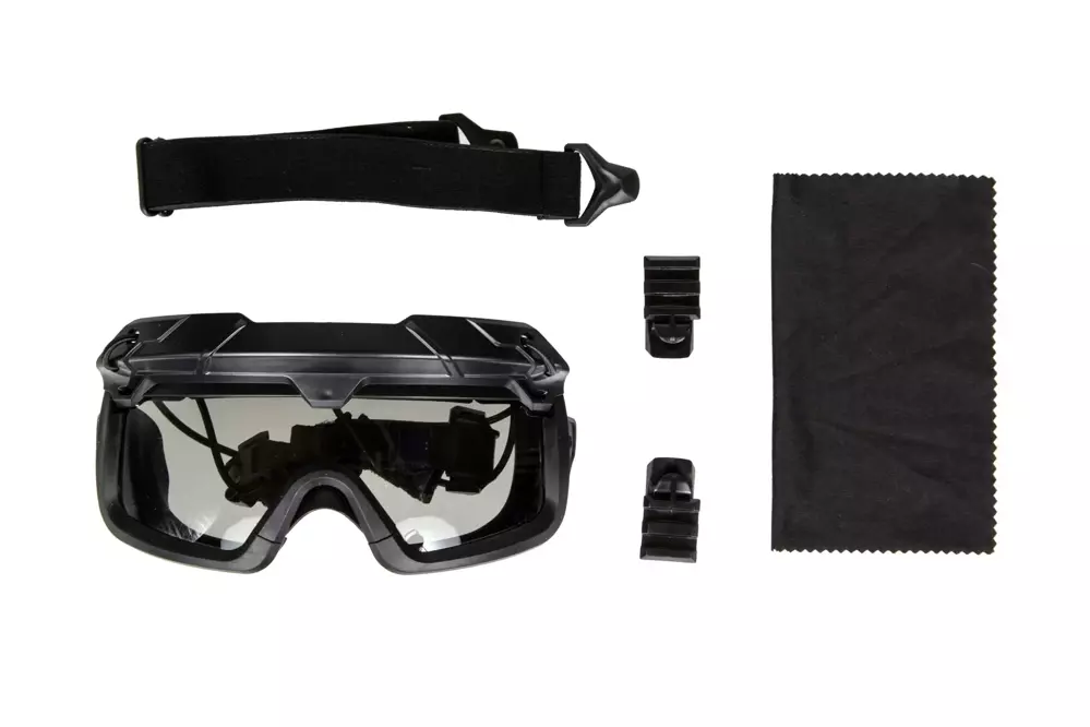 2in1 Tactical Goggles - Black / Tinted