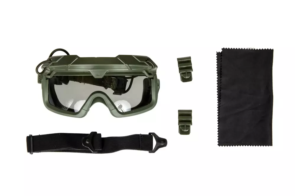 2in1 Tactical Goggles - Olive / Black