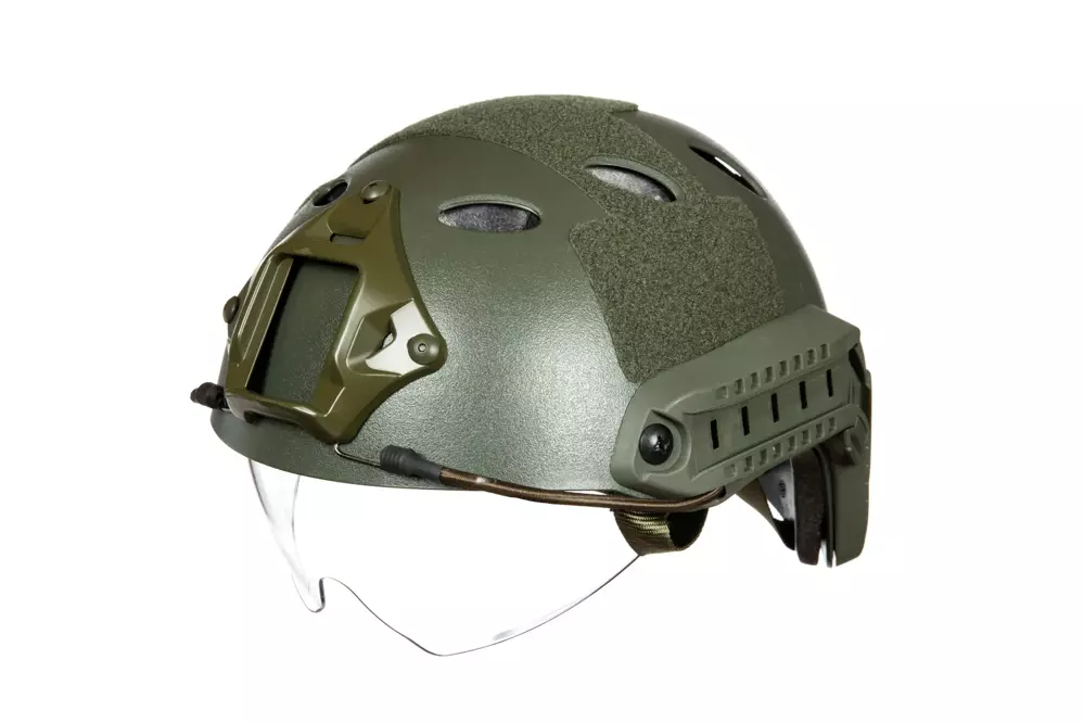 X-Shield PJ Helmet Replica With Goggles - Olive