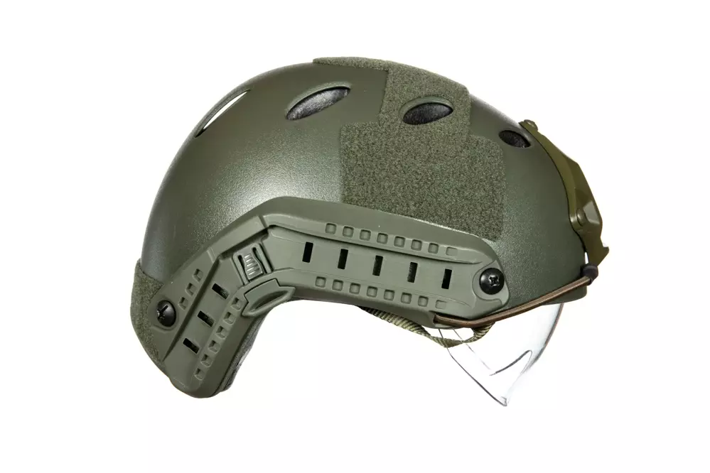 X-Shield PJ Helmet Replica With Goggles - Olive