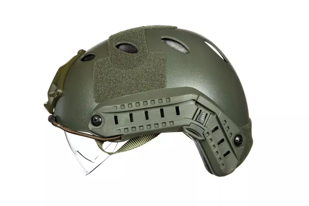 X-Shield PJ Helmet Replica With Goggles - Olive