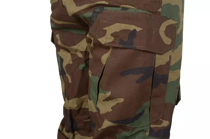 Combat Uniform Pants with knee pads - woodland