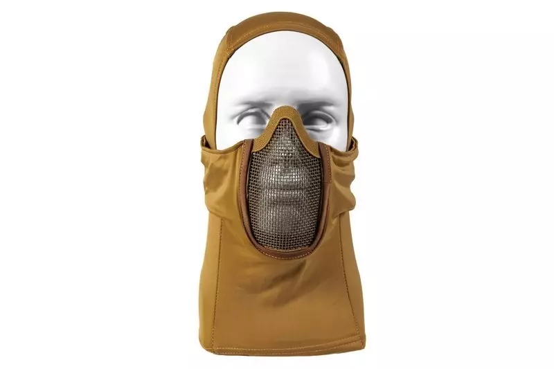 Thermoactive balaclava with steel mask - Tan