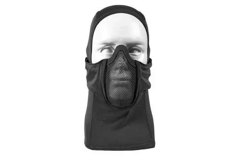 Thermoactive balaclava with steel mask - black