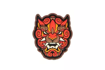 Foo Dog Head 1 Patch - red