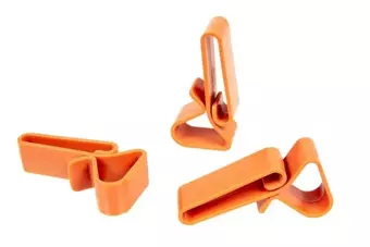 Jeu de 3 boucles en polymère pour armure - orange