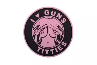 Patch 3D - I Love Guns Titties - rose