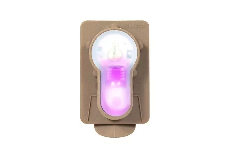Lightbuck Card Button electronic marker - Dark Earth (pink light)