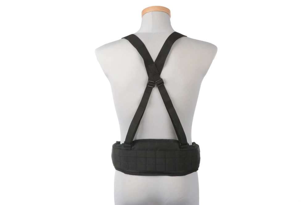 Belt with X type suspenders - black