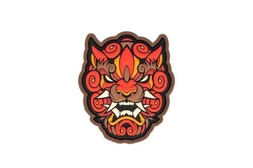 Foo Dog Head 1 Patch - red