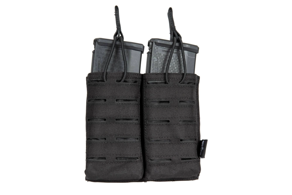 Laser-Cut MOLLE étui double pour 2 chargeurs type M4/M16 - noir
