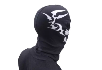 Kominiarka termoaktywna z nadrukiem, 2 otwory - CZARNA