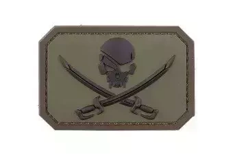 Pirate Skull PVC Patch - Forest