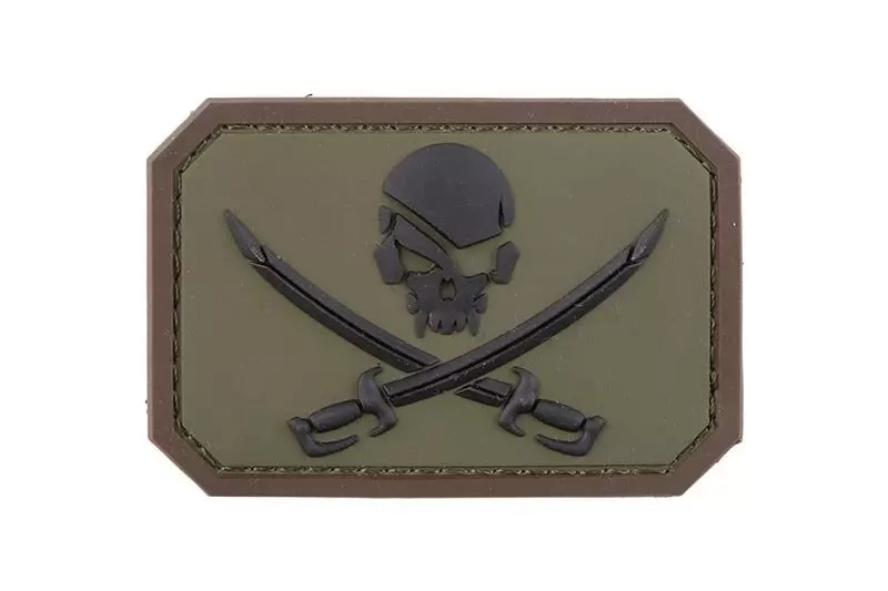 Pirate Skull PVC Patch - Forest