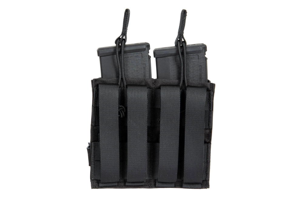 Laser-Cut MOLLE étui double pour 2 chargeurs type M4/M16 - noir