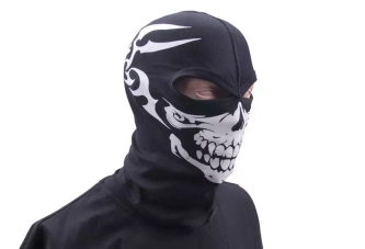 Kominiarka termoaktywna z nadrukiem, 2 otwory - CZARNA