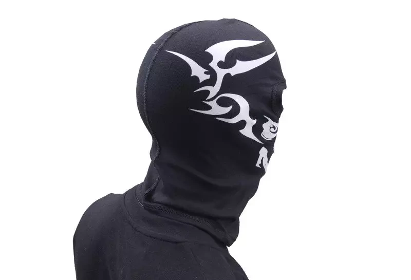 Kominiarka termoaktywna z nadrukiem, 2 otwory - CZARNA