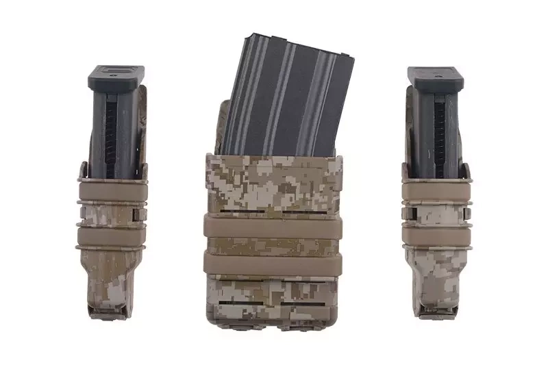 Jeu de pochettes FAST pour chargeurs 5.56 et 9mm - Digital Desert