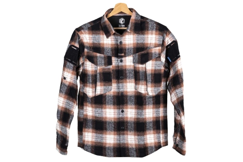 Emerson Gear Blue Label Longicorn flanellen overhemd Oranje en grijs