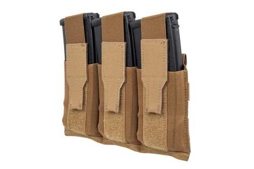 Trojité pouzdro na zásobníky s klopou Wosport Coyote Brown
