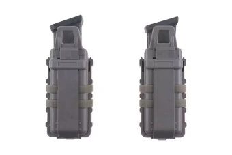 A Set of 2 FAST Magazine Pouches (transverse) For Pistol Magazines - foliage green