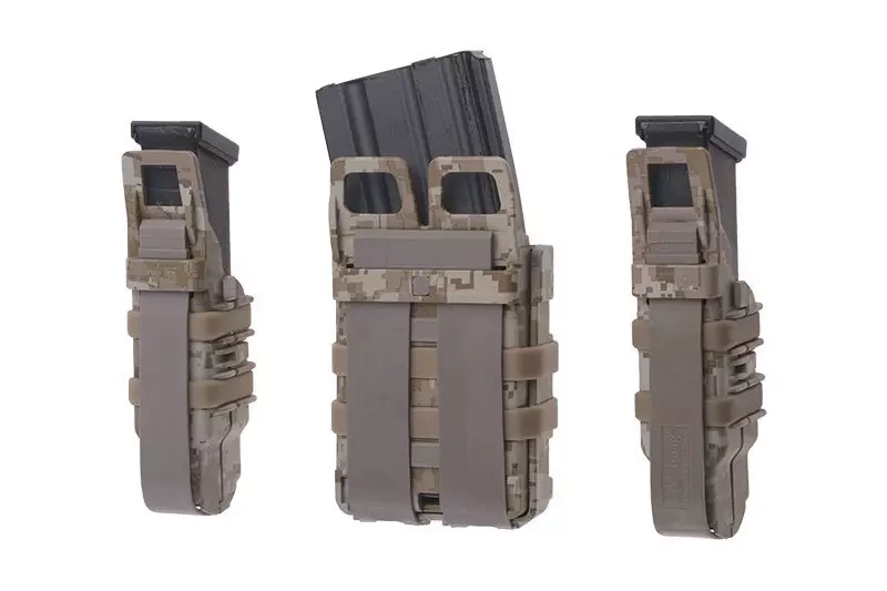 Jeu de pochettes FAST pour chargeurs 5.56 et 9mm - Digital Desert