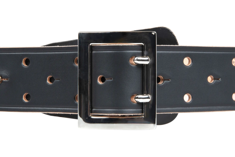 HADA Military Men's Belt Officer Ruby Black