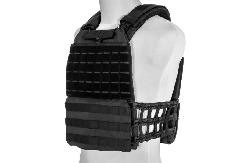 Gilet tactique type plate carrier mOLLE /laser-cut - noir