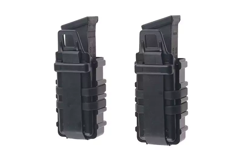 A Set of 2 FAST Magazine Pouches (transverse) For Pistol Magazines - Black