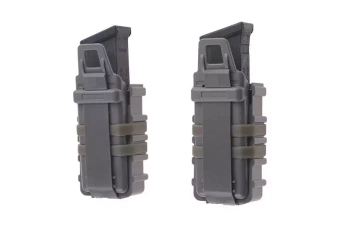 A Set of 2 FAST Magazine Pouches (transverse) For Pistol Magazines - foliage green