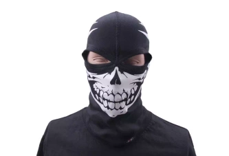 Kominiarka termoaktywna z nadrukiem, 2 otwory - CZARNA