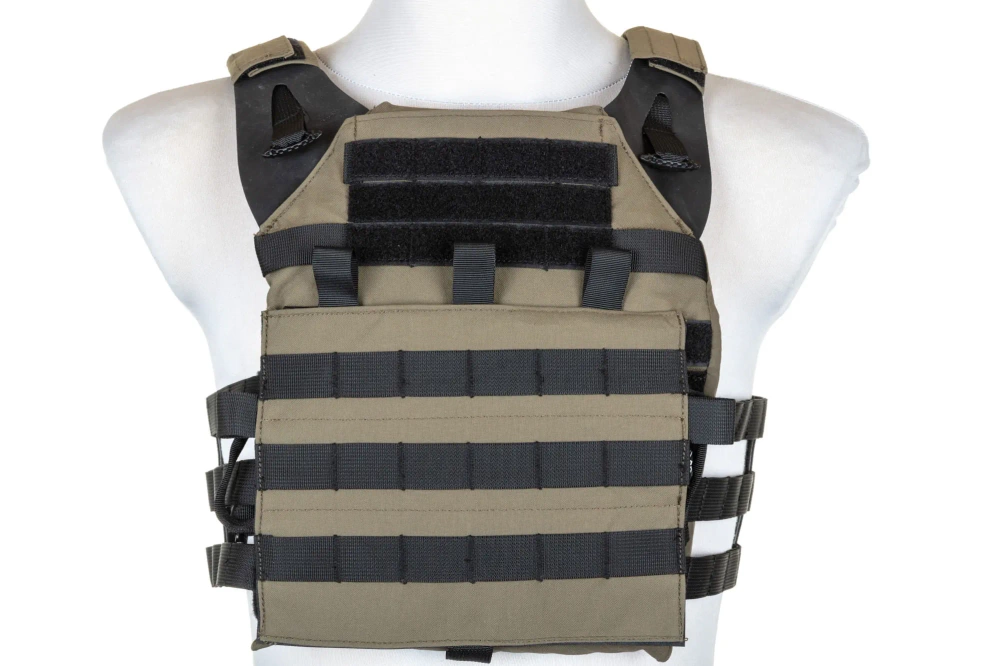 Kamizelka taktyczna Specna Arms Tactical typu Plate Carrier z panelem szturmowym Ranger Green