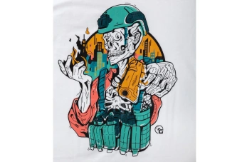 GFC Tactical Skeleton Gunfire x Specna Arms Tričko White