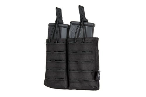 Laser-Cut MOLLE étui double pour 2 chargeurs type M4/M16 - noir