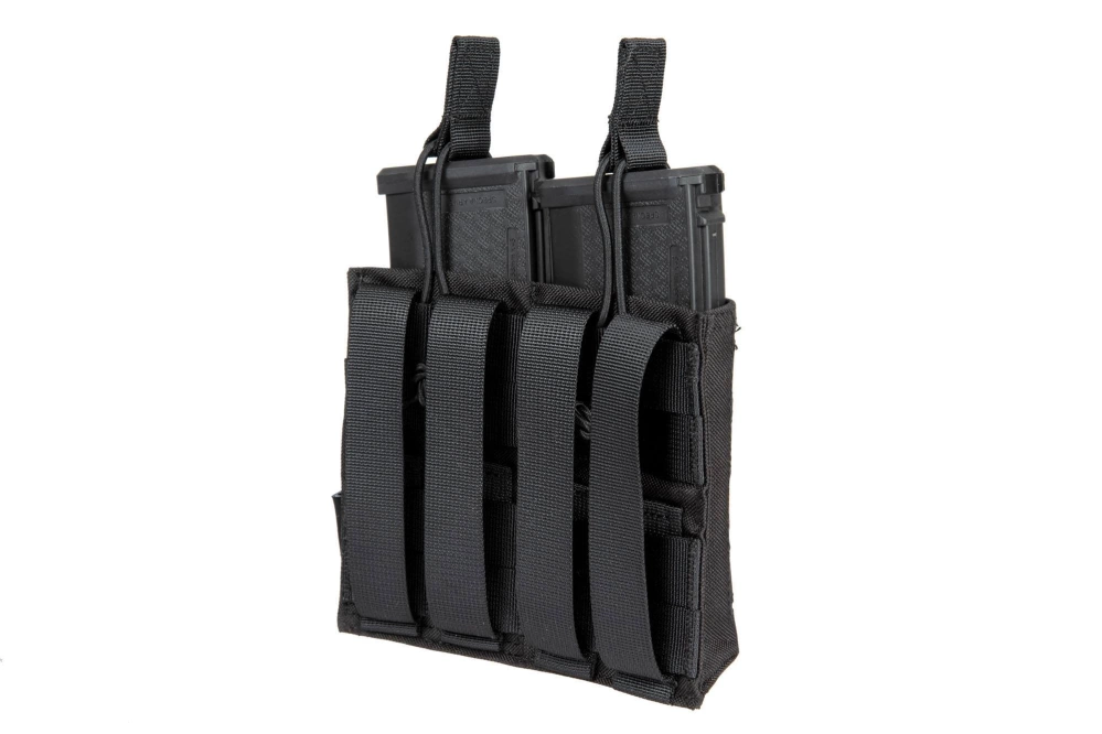 Laser-Cut MOLLE étui double pour 2 chargeurs type M4/M16 - noir