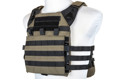 Specna Arms Gilet de type plate carrier tactique avec panneau d'assaut Ranger Green