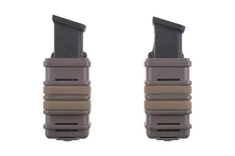 A Set of 2 FAST Magazine Pouches (transverse) For Pistol Magazines - dark earth