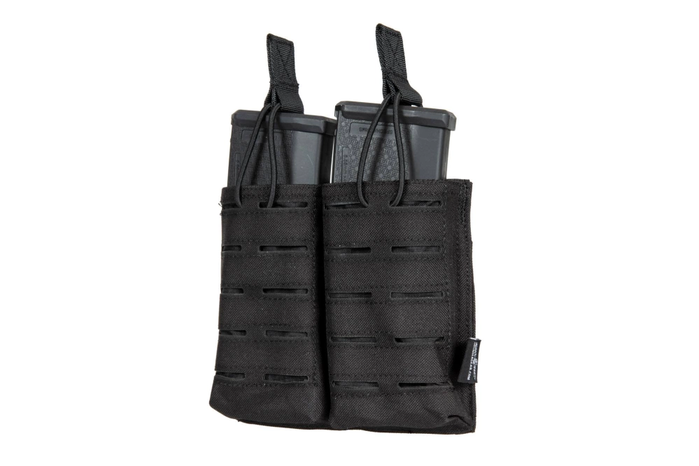 Laser-Cut MOLLE étui double pour 2 chargeurs type M4/M16 - noir